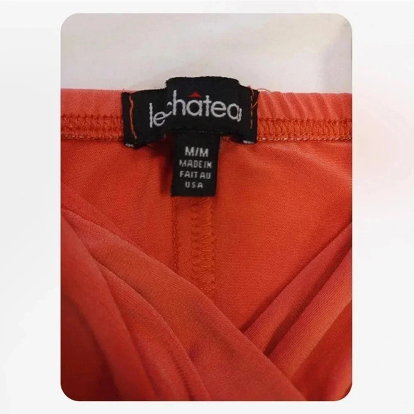 Le Chateau Formal Coral Sleeveless Midi Wrap Dress  Size Medium - Picture 10 of 10